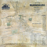 1870 Map of Bloomsburg Columbia County Pennsylvania