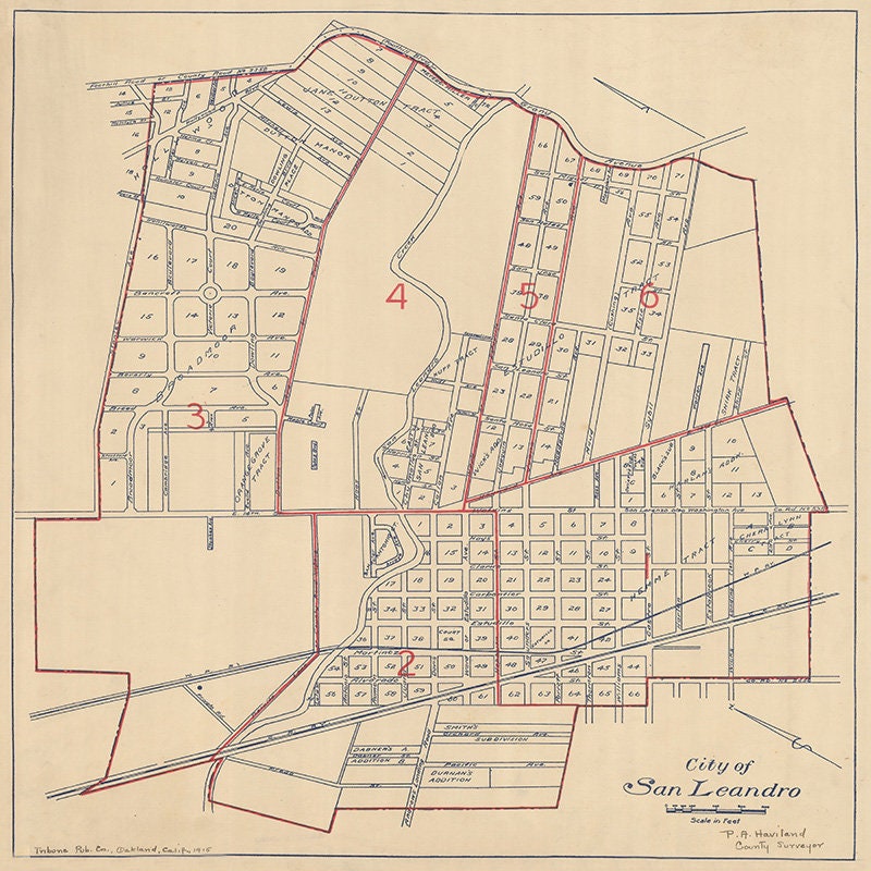 1915 Map of San Leandra California