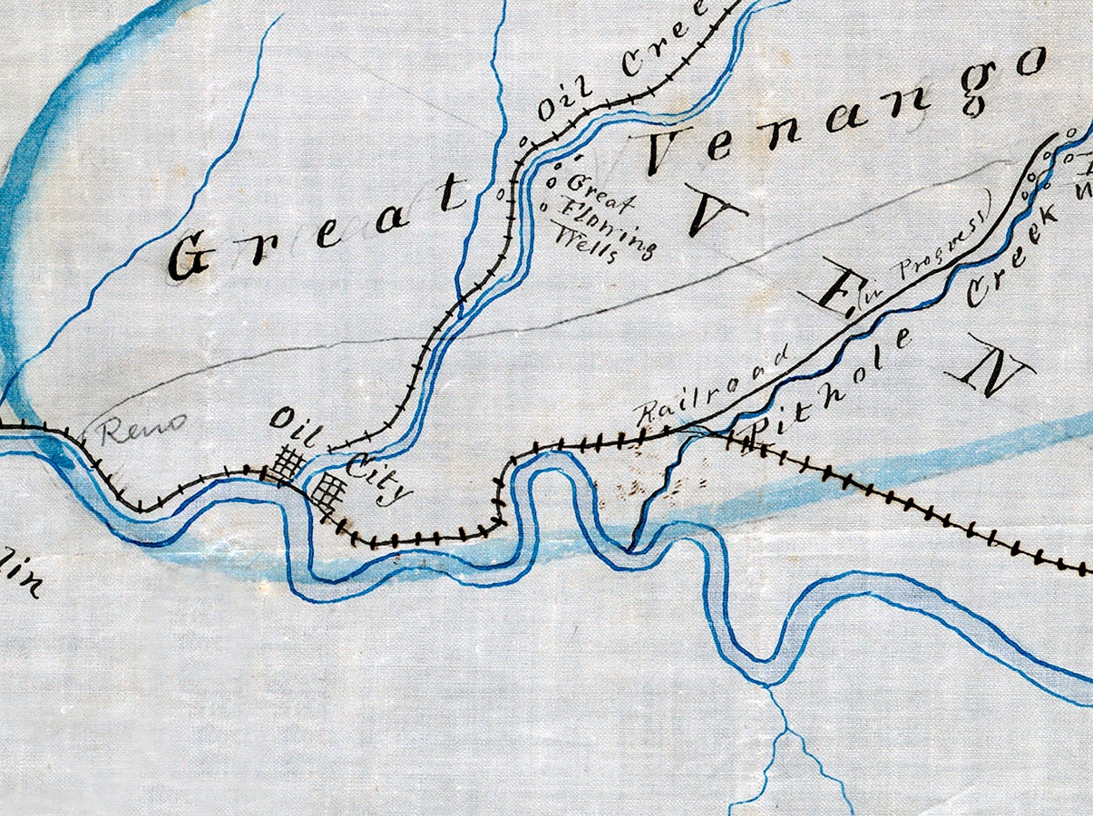 1880 Map of the Great Venango Oil Basin Pennsylvania