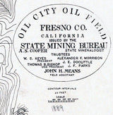 1889 Map of Oil City Oil Field Fresno County California