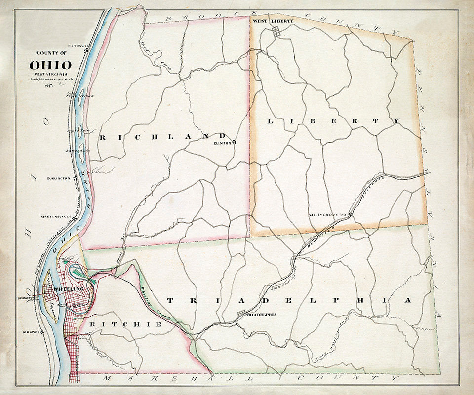 1889 Map of Ohio County West Virginia