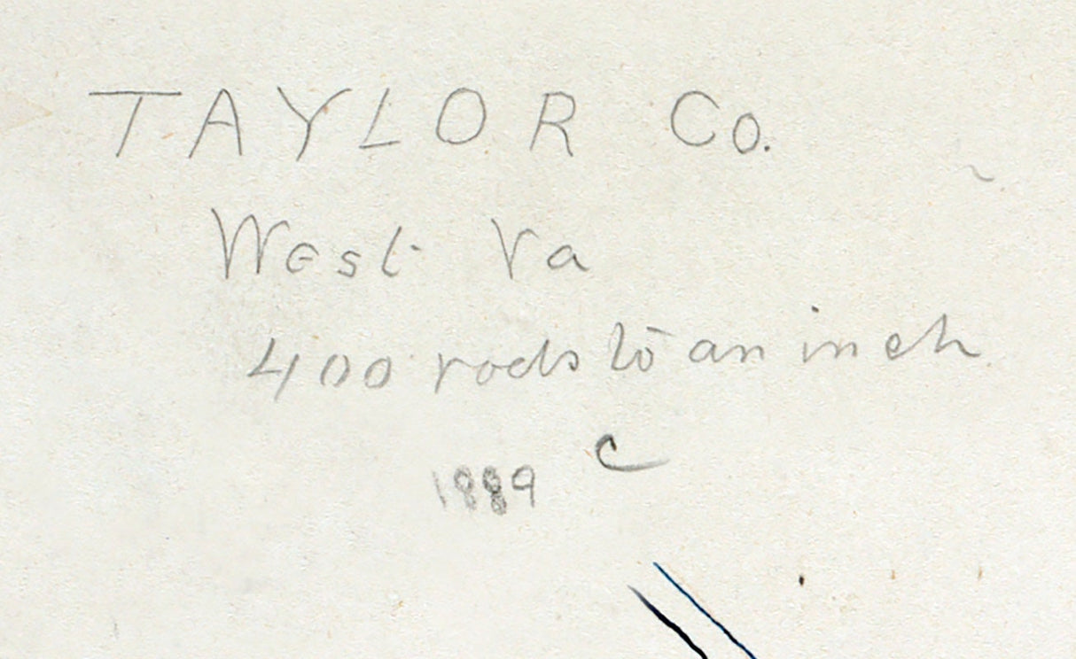 1889 Map of Taylor County West Virginia