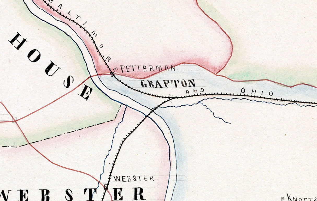 1889 Map of Taylor County West Virginia