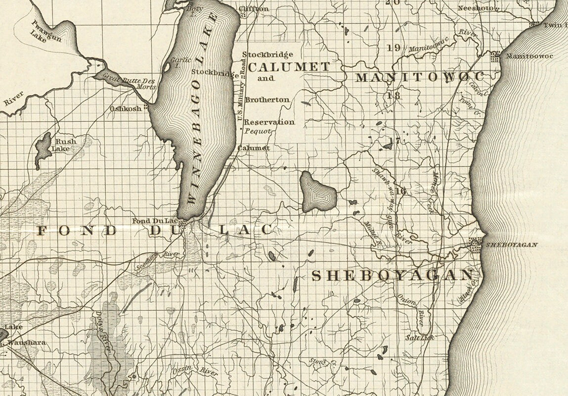 1839 Map of The Wisconsin Territory Showing Door County Area