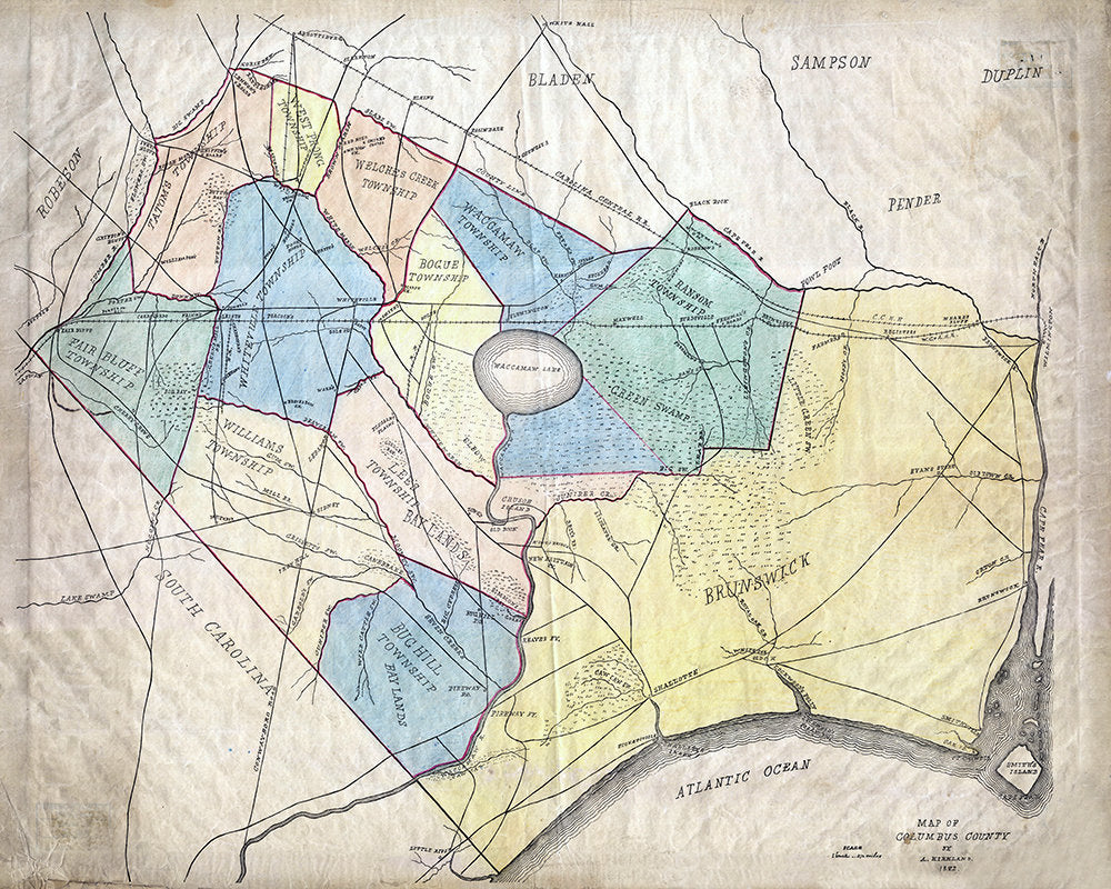1882 Map of Columbus County North Carolina