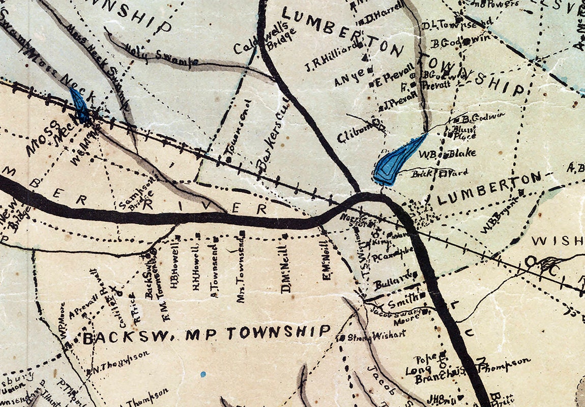 1884 Map of Robeson County North Carolina