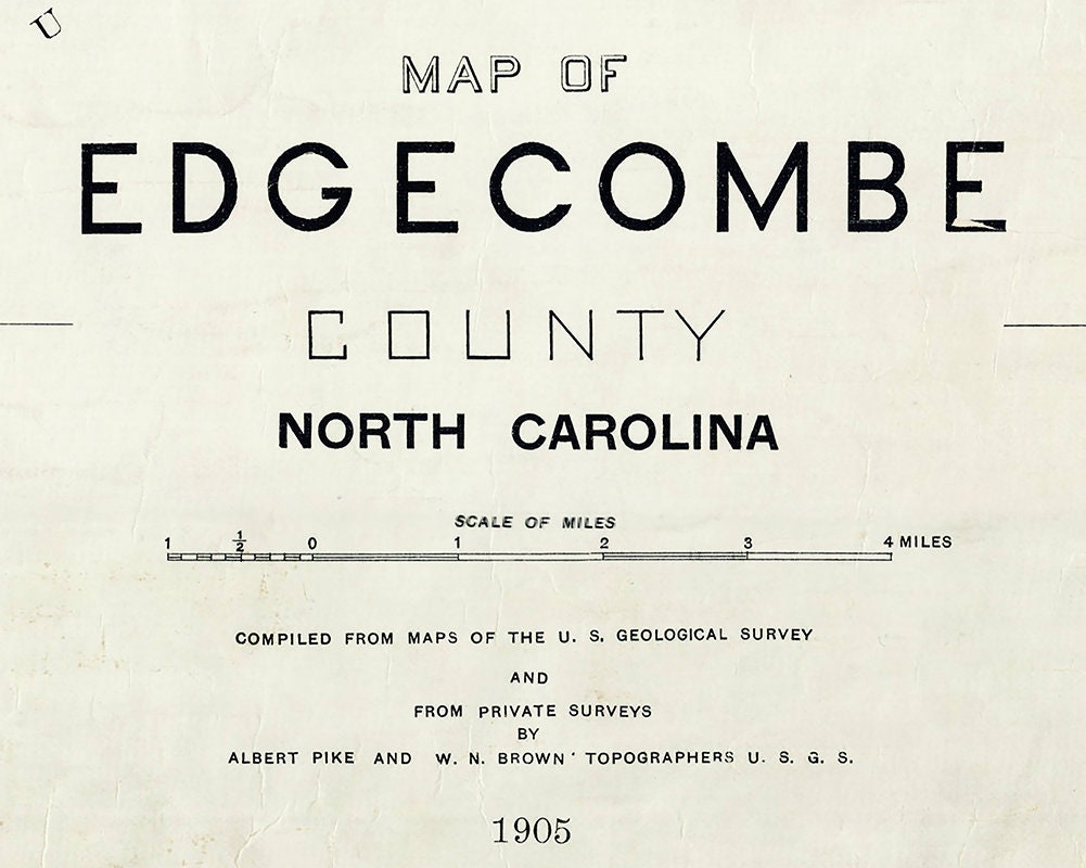 1905 Map of Edgecombe County North Carolina