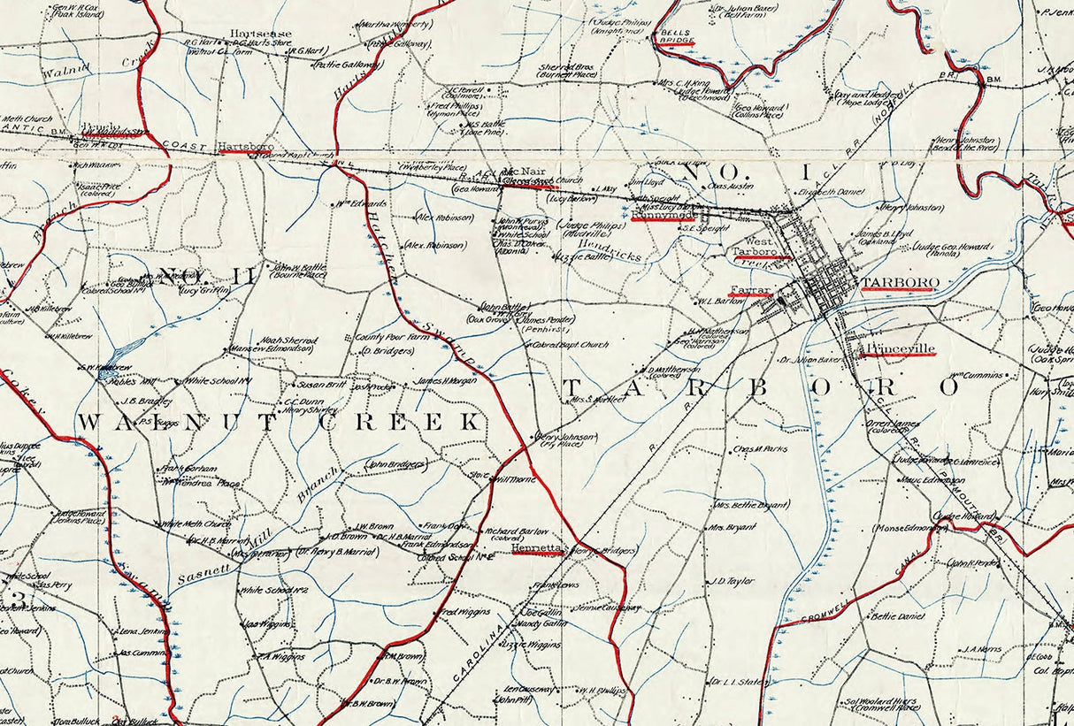 1905 Map of Edgecombe County North Carolina
