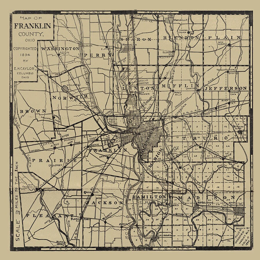 1894 Map of Franklin County Ohio