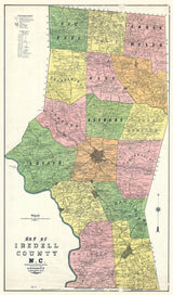 1917 Map of Iredell County North Carolina