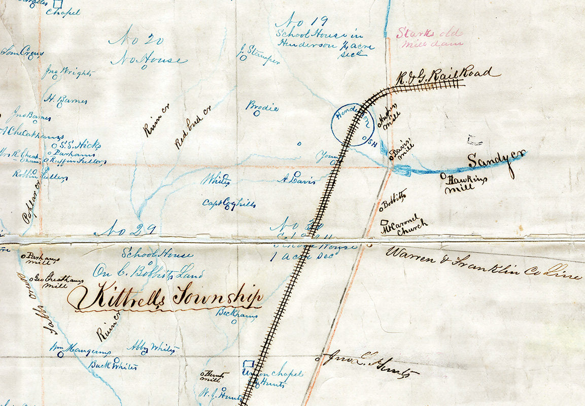1868 Map of Granville County North Carolina