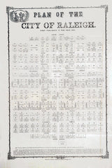 1834 Map of Raleigh North Carolina