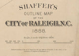 1888 Map of Raleigh North Carolina