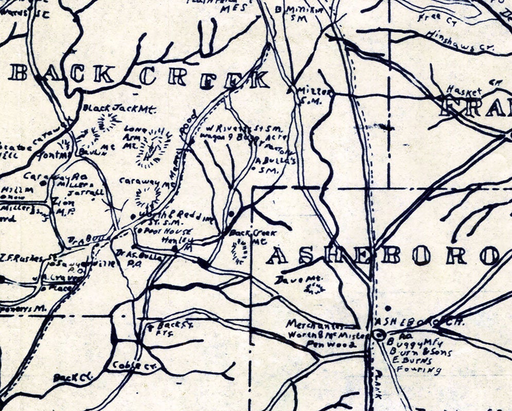 1911 Map of Randolph County North Carolina