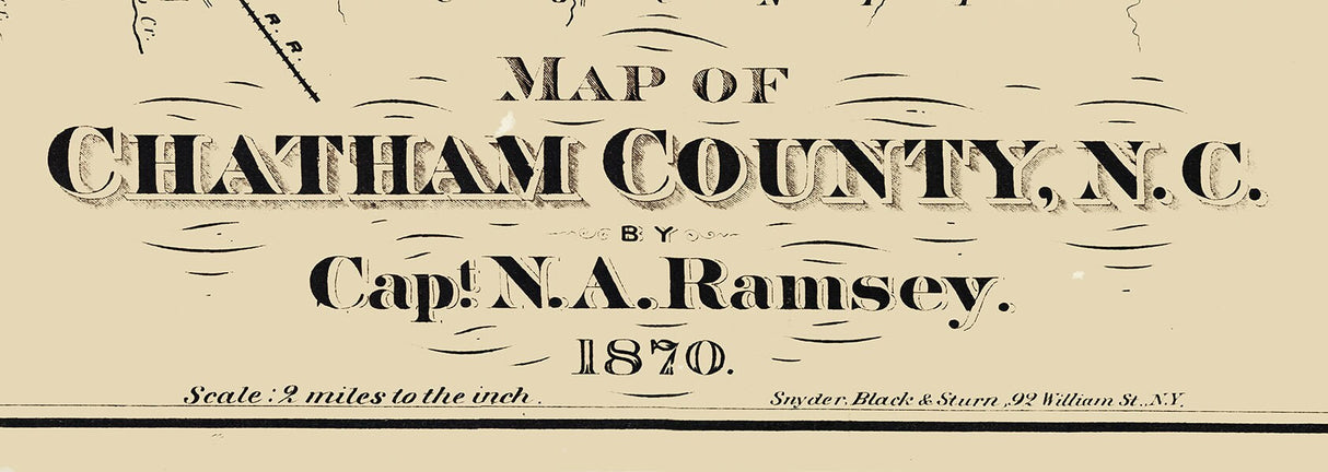 1870 Map of Chatham County North Carolina
