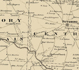1870 Map of Chatham County North Carolina