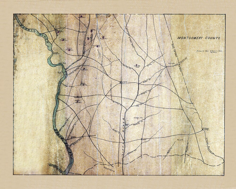 1868 Map of Montgomery County North Carolina