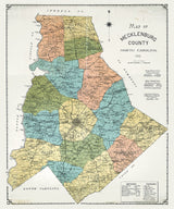1911 Map of Mechlenburg County North Carolina
