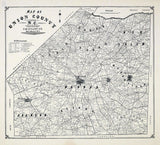 1907 Map of Union County North Carolina Monroe