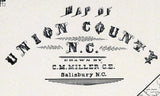 1907 Map of Union County North Carolina Monroe