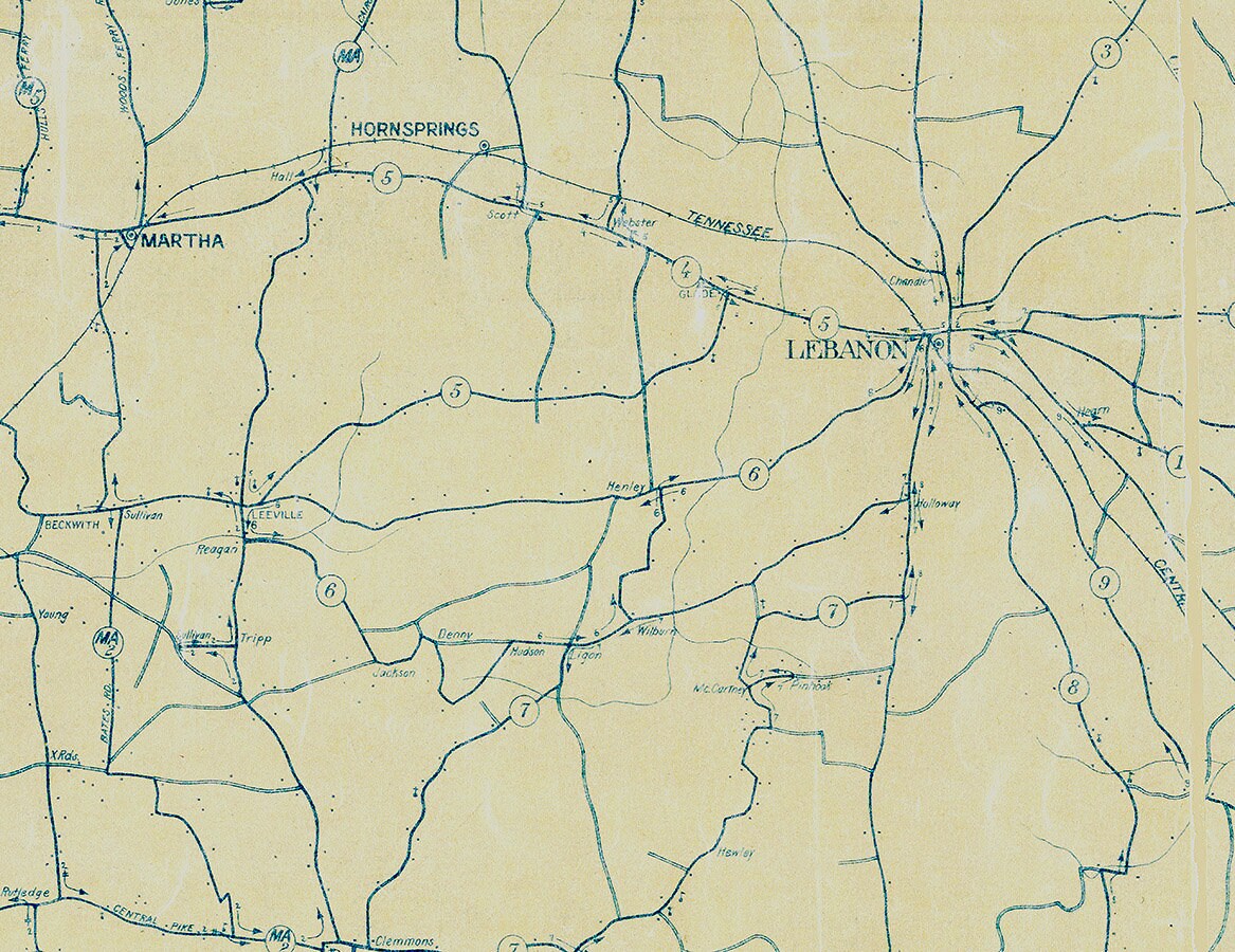 1903 Map of Wilson County Tennessee