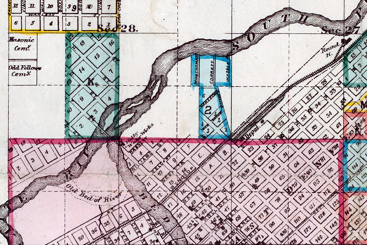 1872 Map of Denver Arapahoe County Colorado