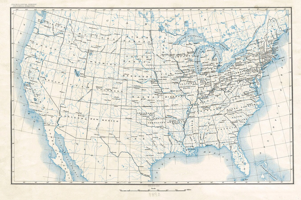 1898 Map of The United States