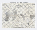 1855 Map of Madison and the Four Lake Country Dane County Wisconsin