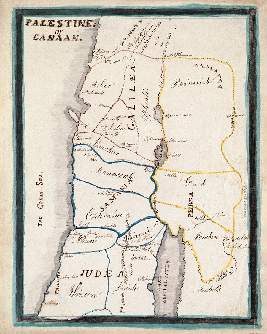 1835 Map of Palestine or Canaan