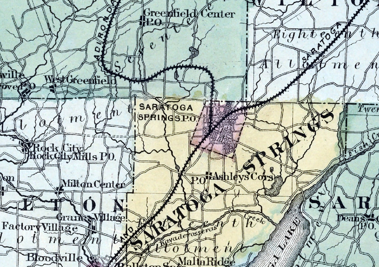 1866 Map of Saratoga County New York