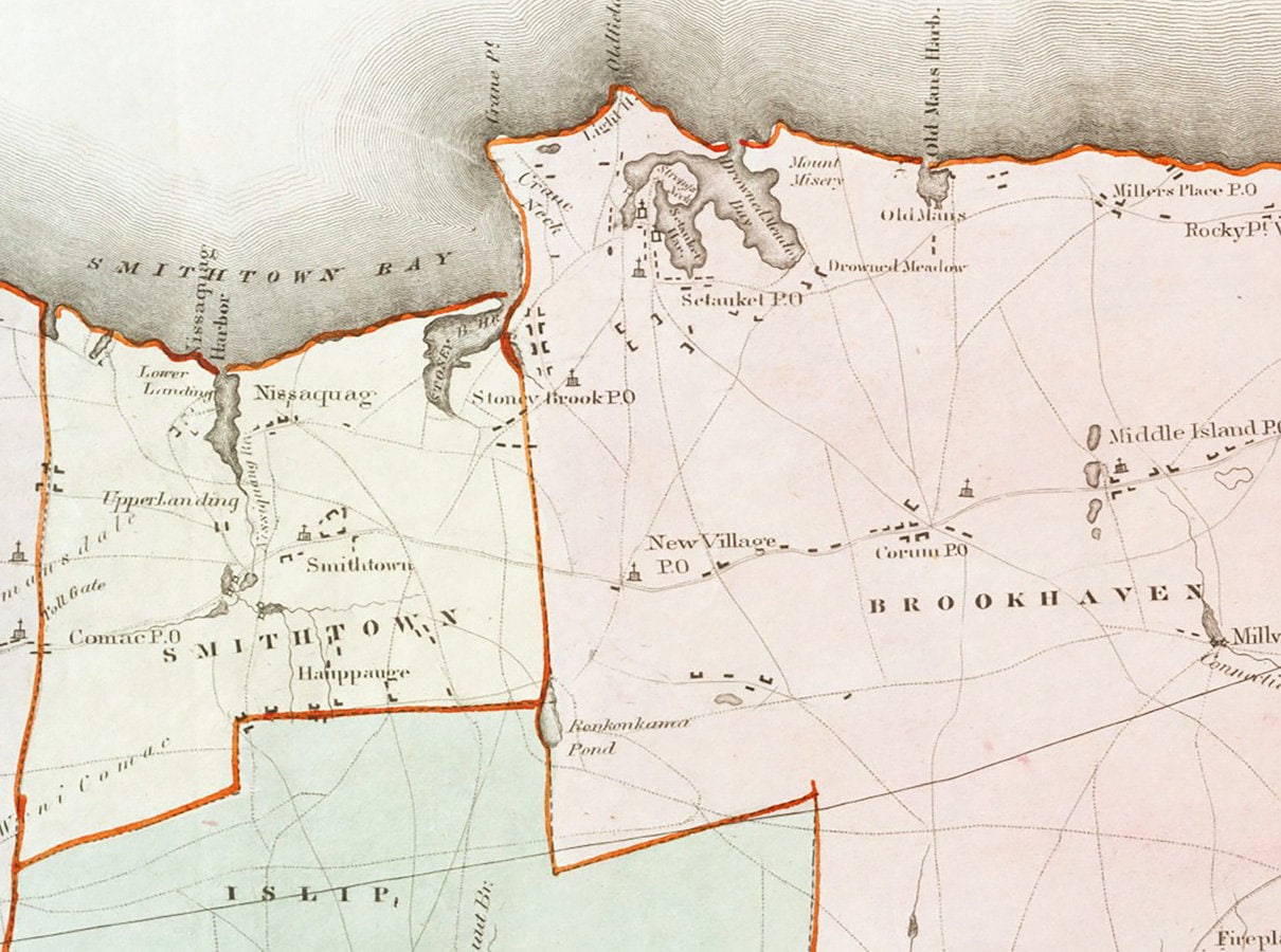 1841 Map of Suffolk County New York