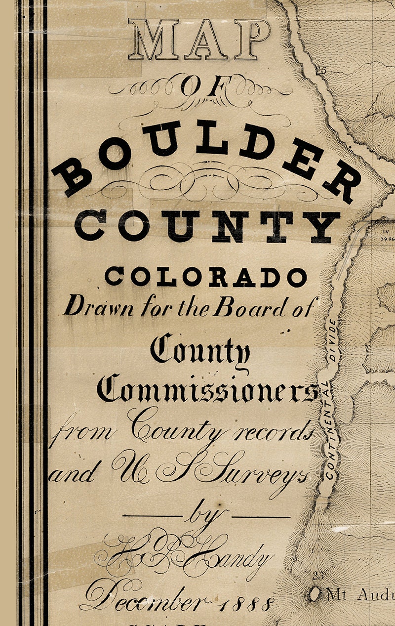 1888 Map of Boulder County Colorado