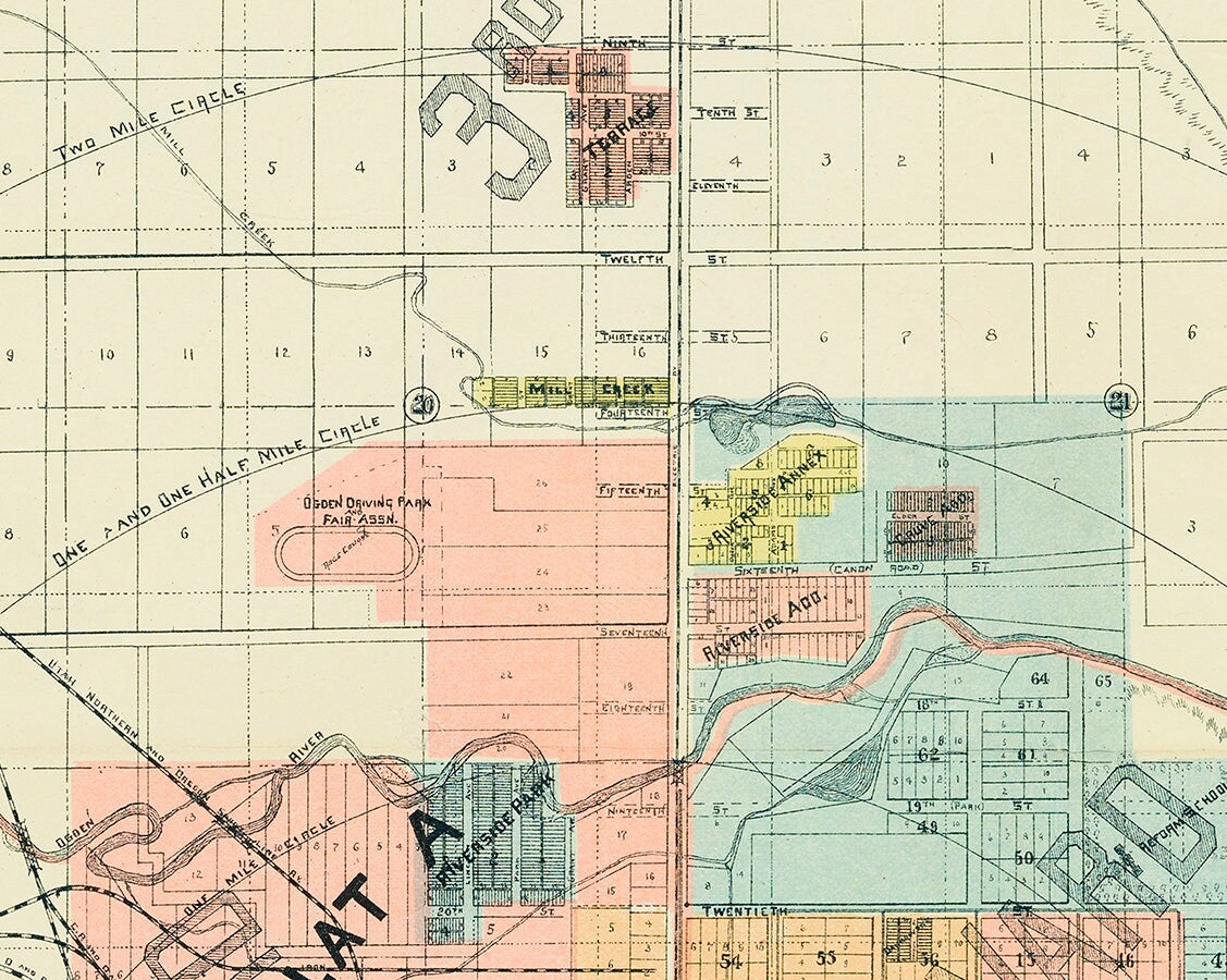 1891 Map of Ogden City Utah