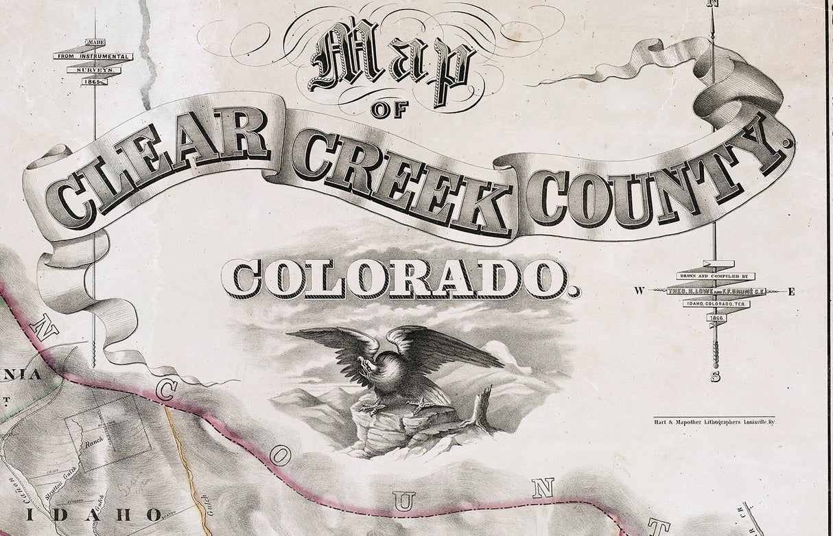 1866 Map of Clear Creek County Colorado