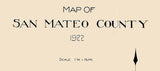 1922 Map of San Mateo County California