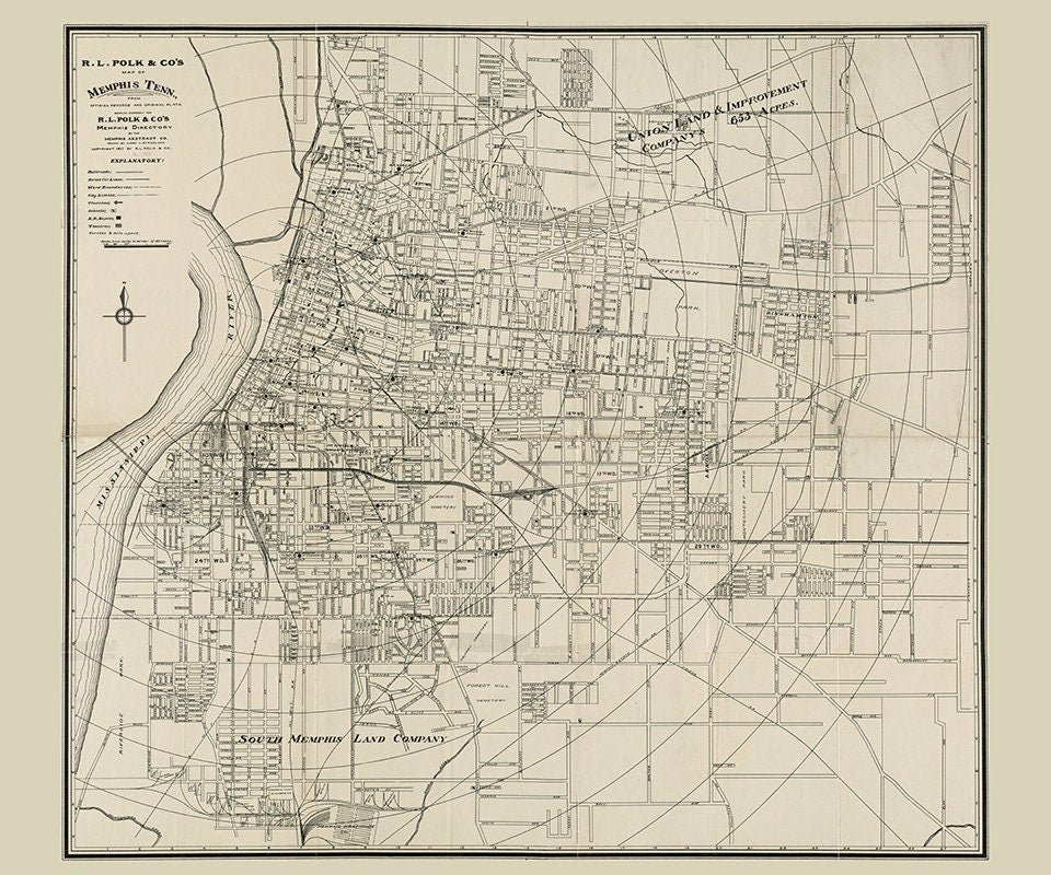 1911 Map of Memphis Tennessee