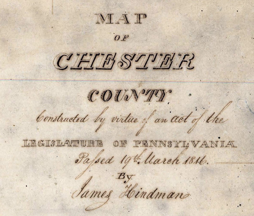 1816 Map of Chester County Pennsylvania