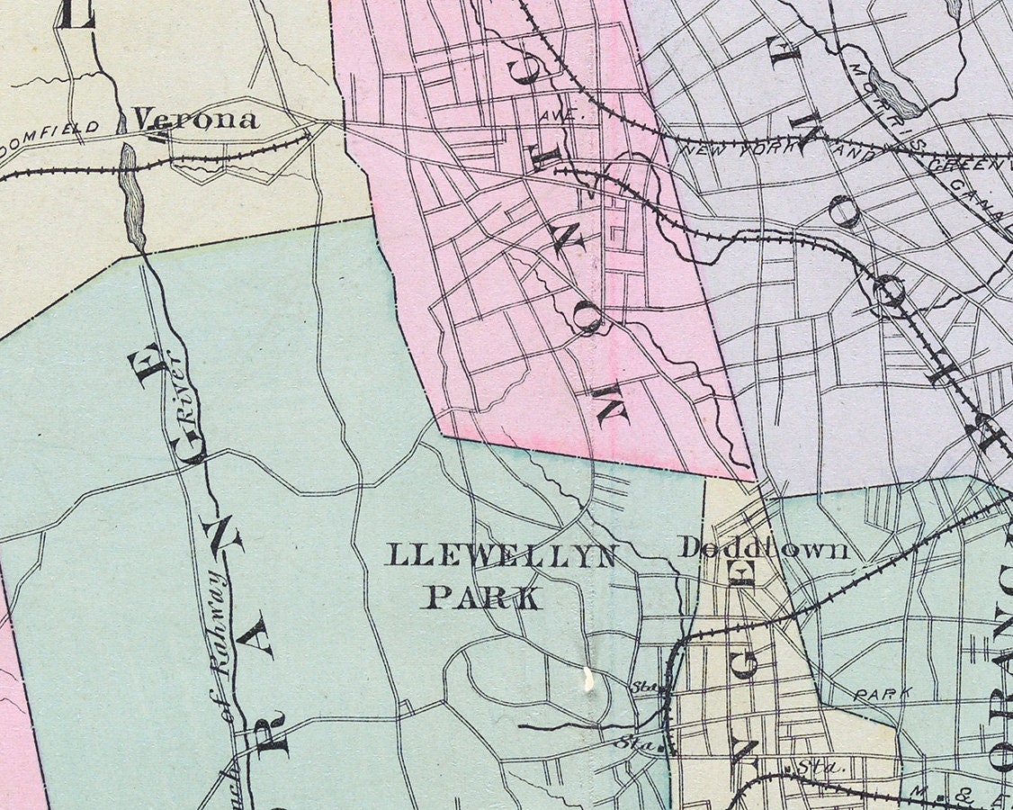 1881 Map of Essex County New Jersey