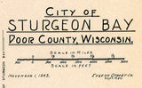 1943 Map of The City of Sturgeon Bay Door County Wisconsin