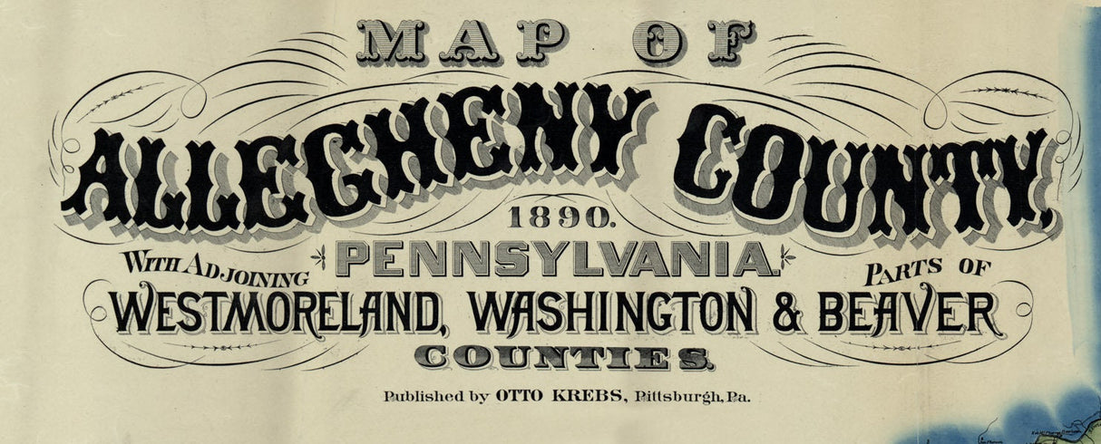 1890 Map of Allegheny County Pennsylvania Custom Size