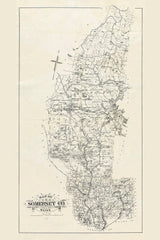 1895 Farm Line Map of Somerset County Maine