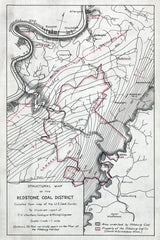 Late 1800s Map of the Redstone Coal District Fayette County PA