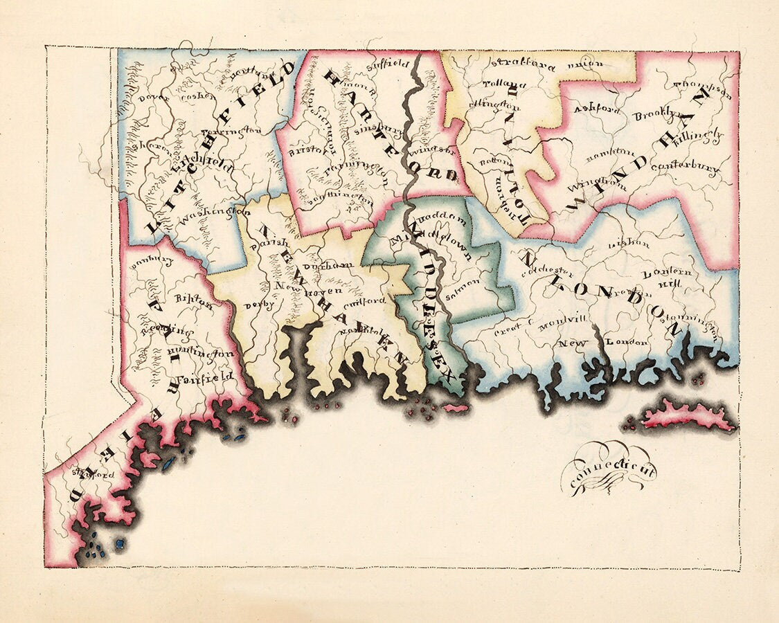 1819 Map of Connecticut