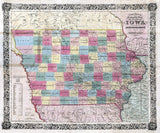 1851 Map of Iowa