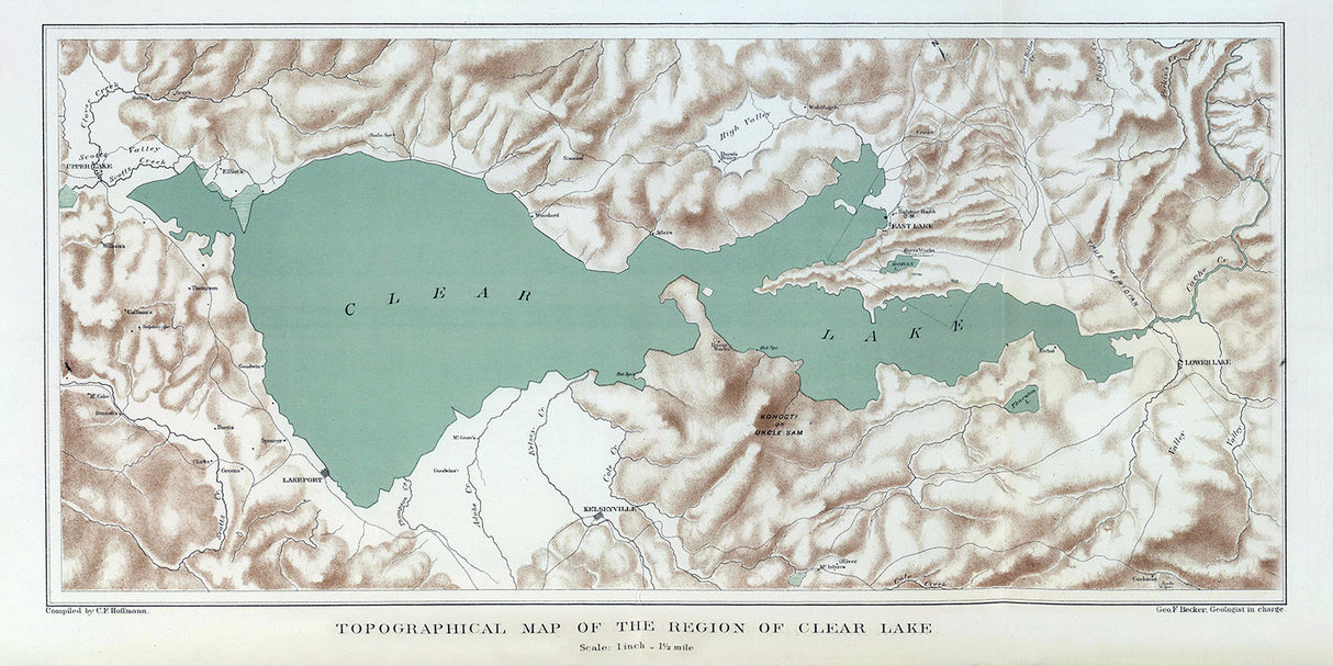 1887 Map of Clear Lake California
