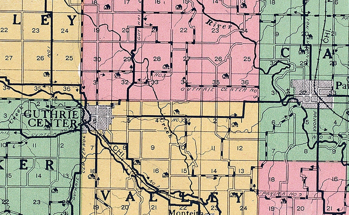 1917 Map of Guthrie County Iowa