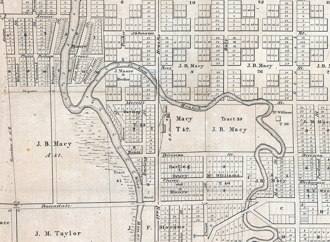 1800 Map of the Village of Fond du Lac Fond du Lac County Wisconsin