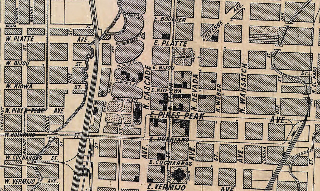 1900 Map of Colorado Springs Colorado