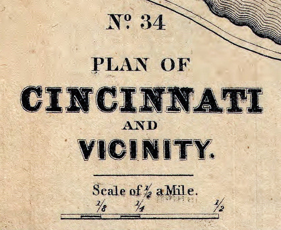 1849 Map of Cincinnati Ohio