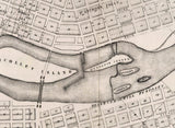 1856 Map of St Anthony and Minneapolis Minnesota